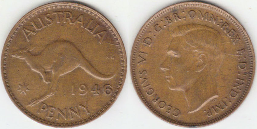 1946 Australia Penny KEYDATE (VF) A002648